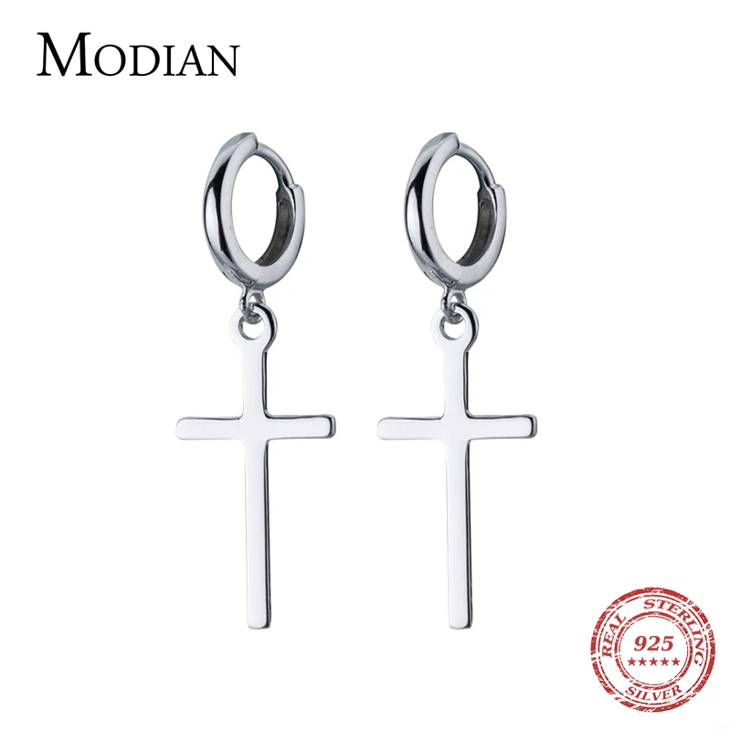 

Modian 2020 New Charm Cross Swing Dangle Earrings for Women Classic Fashion Drop Earings Jewelry 925 Sterling Silver Bijoux