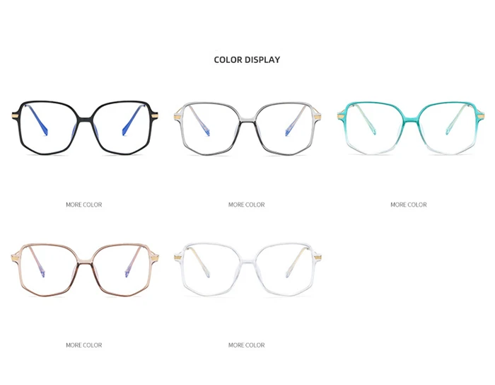 Übergroße Polygon-Myopie-Brille Frauen transparenter grüner Rahmen photo chrome Dioptrien brille Rezept 0-150-156 bis-0,5 – Detail 2