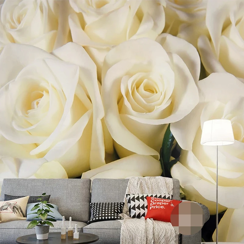 Custom Photo Mural Wallpaper Yellow Rose Flower Beautiful Modern Living Room Bedroom Dining Room Decoration Papel De Parede 3D