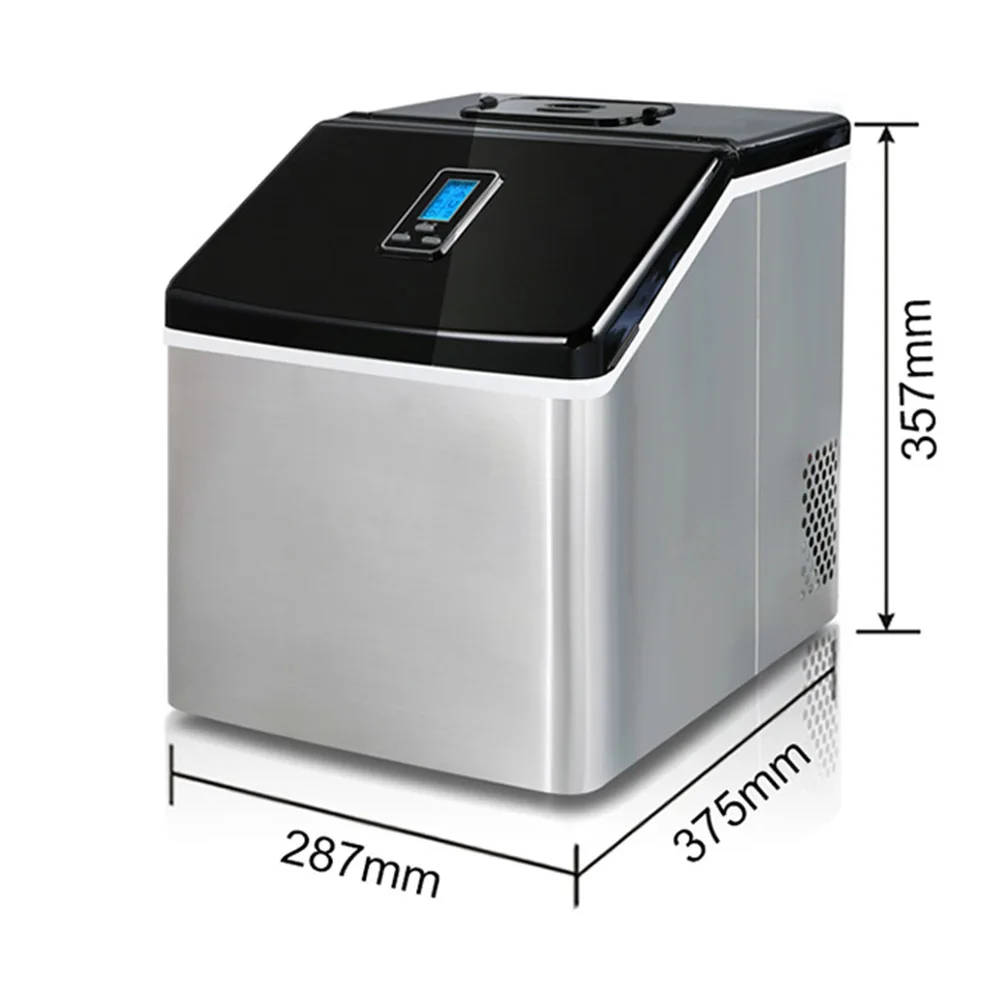 Máquina de hielo cuadrada para el hogar, fabricante de hielo comercial de 25KG, inyección Manual de agua