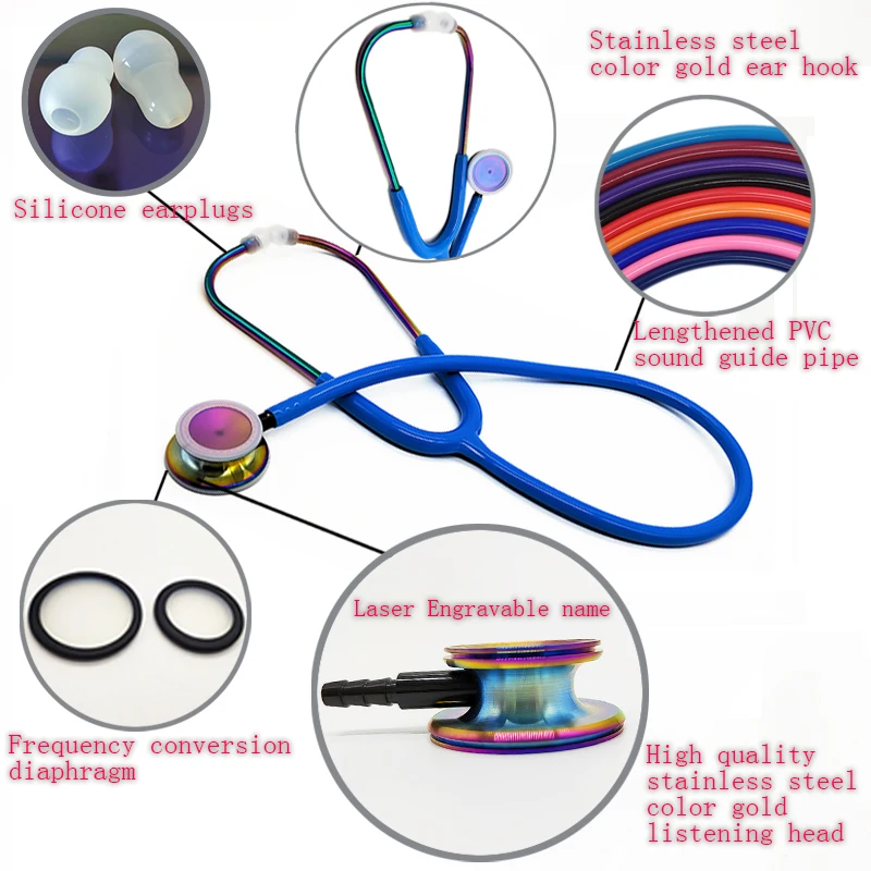 Doctor Double Sided Stethoscope Portable Professional Cardiology Medical Equipment Nurse Arts Stethoscoop Equip Superior Quality