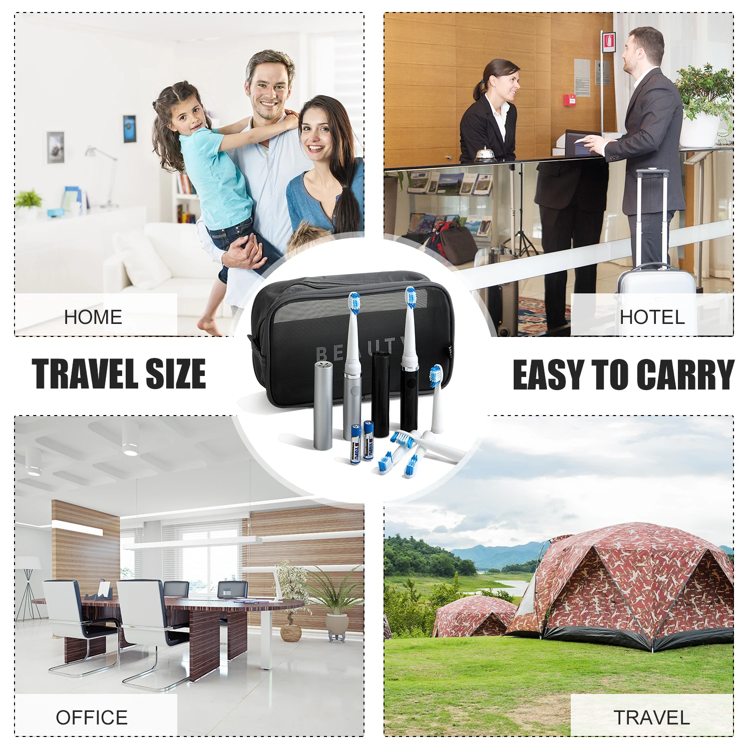 POP Battery Electric Toothbrush Slim Portable Travel Sonic Toothbrush brush head Waterproof colorful For Birthday Gift Couple