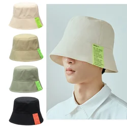 Label Bucket Hat For Women And Men Hip Hop Letter Solid Color Fisherman Hats Bob Casual Sunscreen Panama Hat Cloth Basin Caps