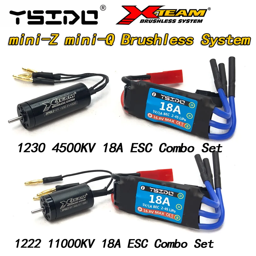 X-TEAM 1222 1230 4500KV 11000KV Mini Brushless Motor 18A ESC for Mini-Z 1/28 1/32 1/36 Remote Control RC Car Replacement