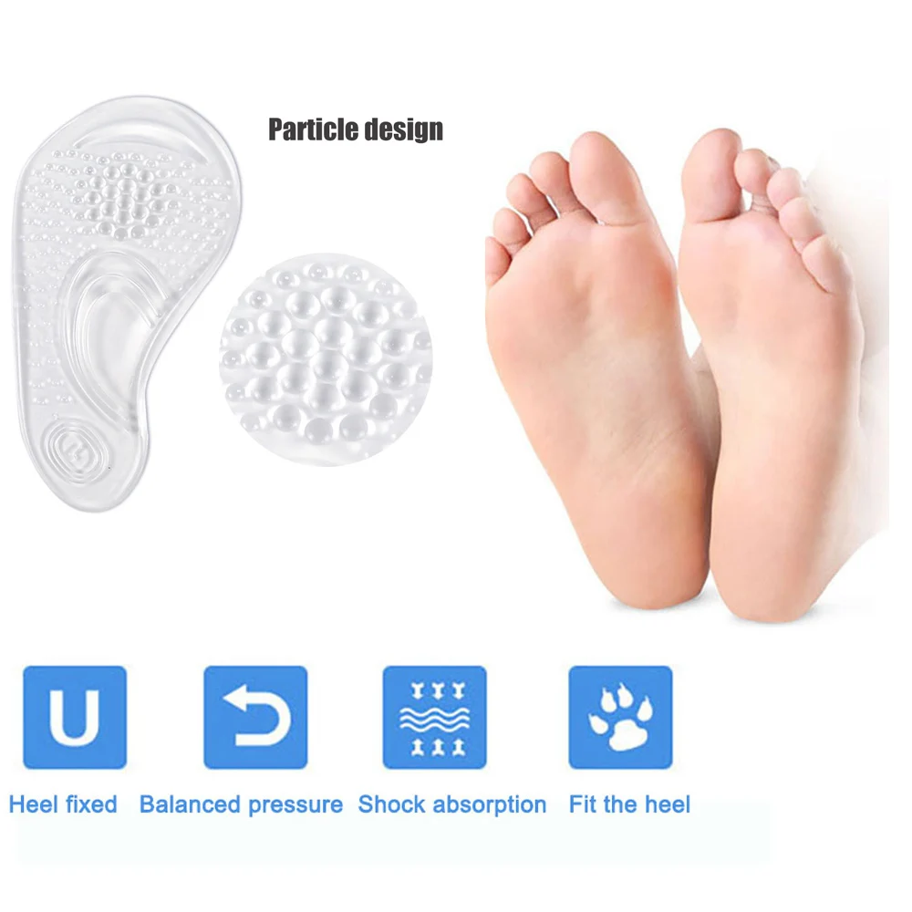 1Pair Transparente Klebstoff Orthopädische Einlegesohlen Orthesen Arch Support Einlegesohle Flatfoot Korrektur ShoeCushion Pads Männer Frauen