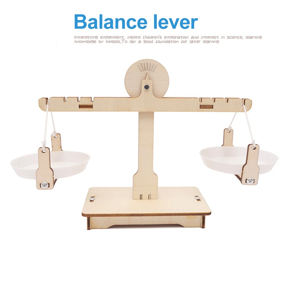 DIY Balance Scale Lever Wooden Weighing Scale Science Math Teaching Scale Early Educational Balancing Toy for Students Kids