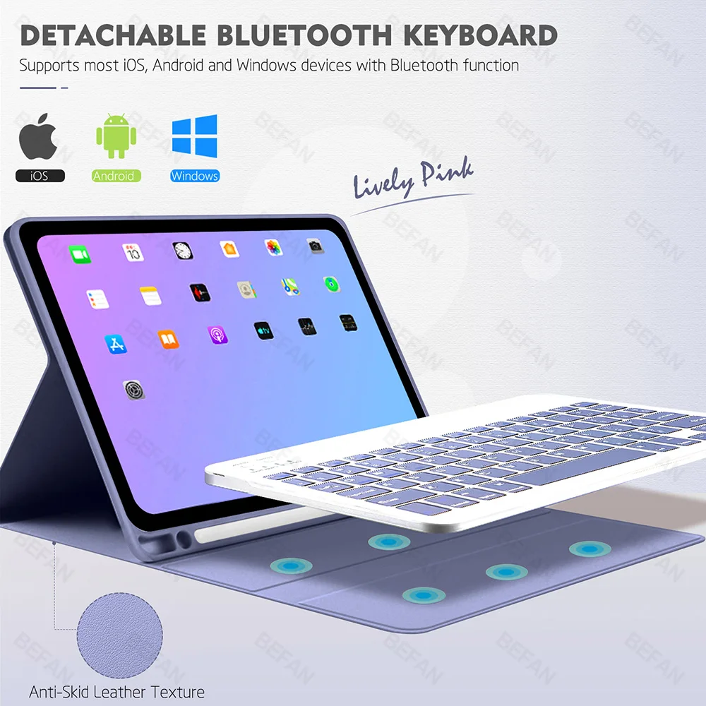 For iPad 7th 8th 9th 10th Generation Case Keyboard for iPad 10.2 Pro 11 2023 Air 5 4 2022 10.9 Air 2 9.7 Air 3 10.5 Cover Mouse