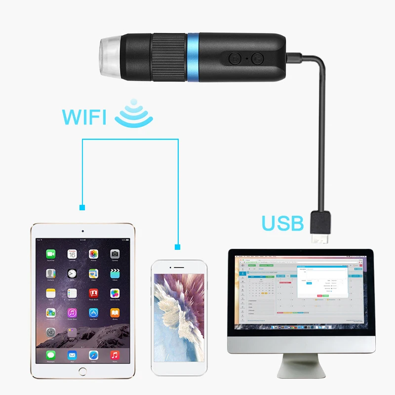 1000X Zoom WIFI portatile HD bambini microscopio elettronico digitale professionale USB 8 Led per strumenti di saldatura a moneta per PC cellulare