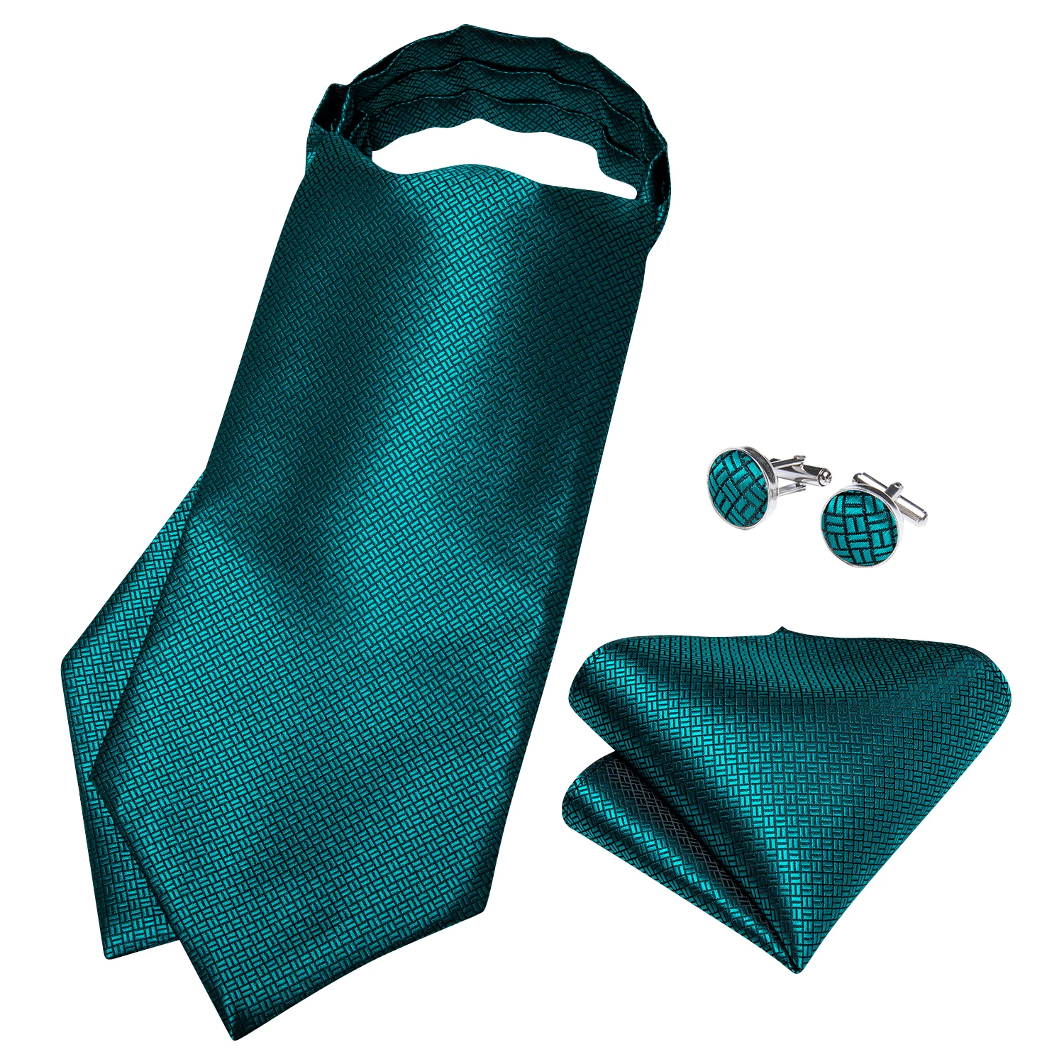 Para Hombre de seda floral ver oro verde azulado Vintage corbata, corbata de boda Formal Ascot bufandas set de bolsillo a cuadros DiBanGu