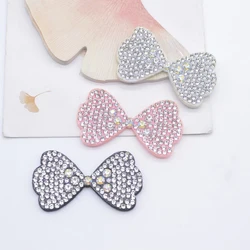 10 Pz 45*25mm Imbottito Colorato Strass Papillon Toppe E Stemmi per Vestiti FAI DA TE Cappello Copricapi Fermagli Per Capelli Decor Appliques Accessori