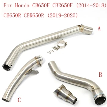 Front middle link pipe for Honda CBR650R CBR650F CB650R CB650F motorcycle exhaust systems slip on modified muffler Motocross