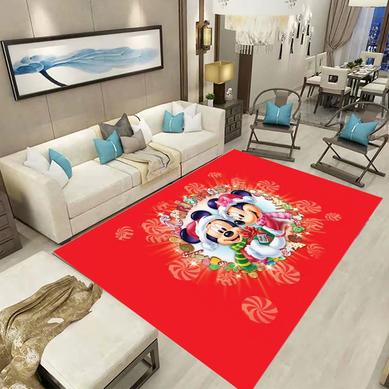 

Cartoon Christmas Mickey Carpets for Living Room Large Area Rugs Bedroom Carpet Modern Home Living Room Decor Mat