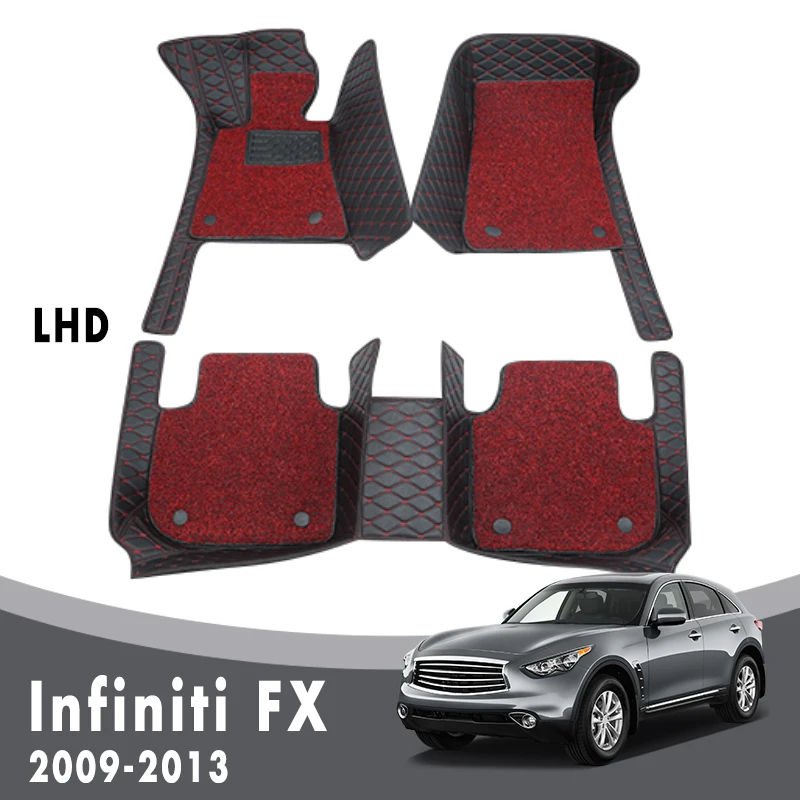 Car Floor Mats For Infiniti FX 2013 2012 2011 2010 2009 FX35 Carpets Luxury Double Layer Wire Loop Auto Interior Accessories