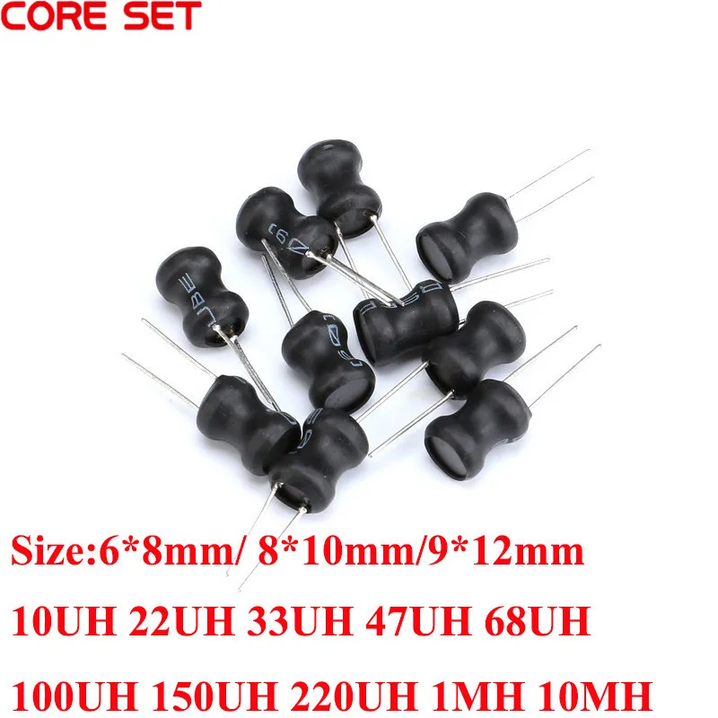 10pcs/Lot I-shape Power Inductor 6*8 8*10 9*12mm 10uh 33uh 47uh 68uh 100uh 150uh 220uh 330uh 470uh DR CORE Coil Inductors