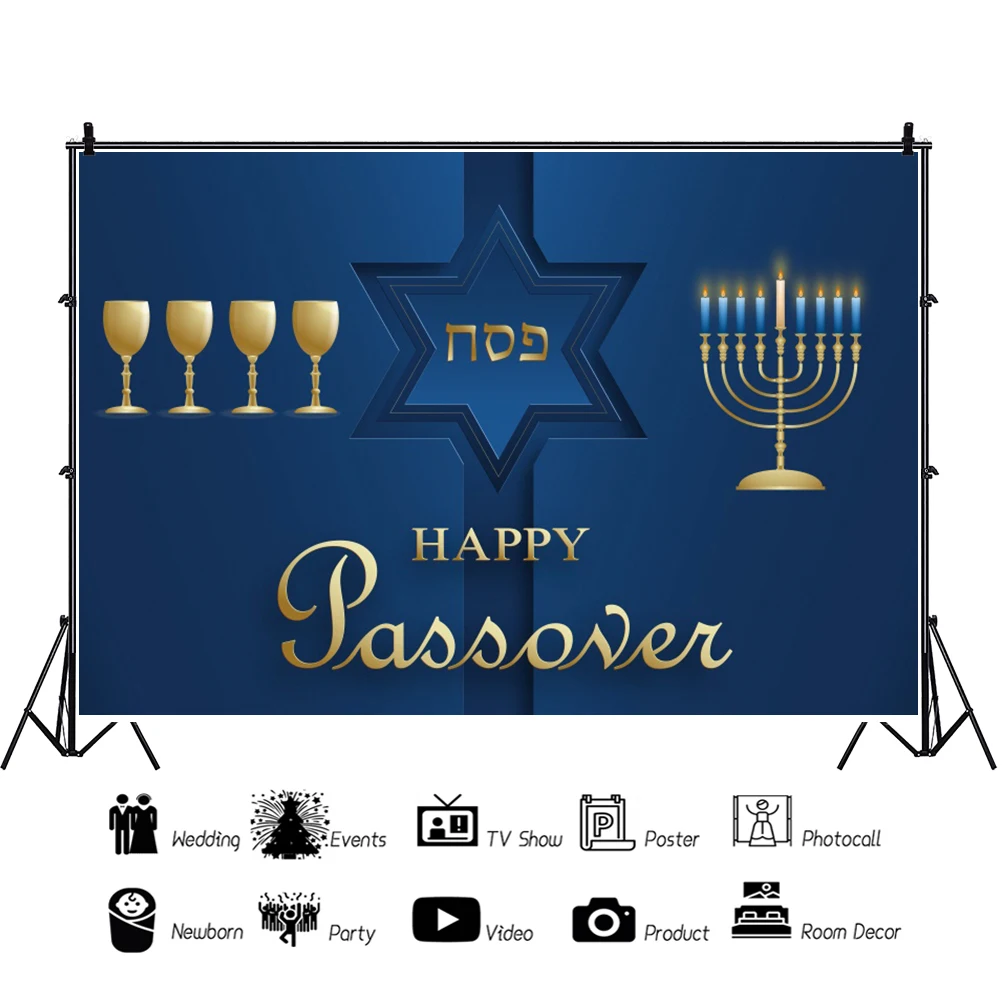 Happy Passover Judaism Photography Backdrop Candlestick Party Decor Background Photophone Photo Studio Photographic Photozone