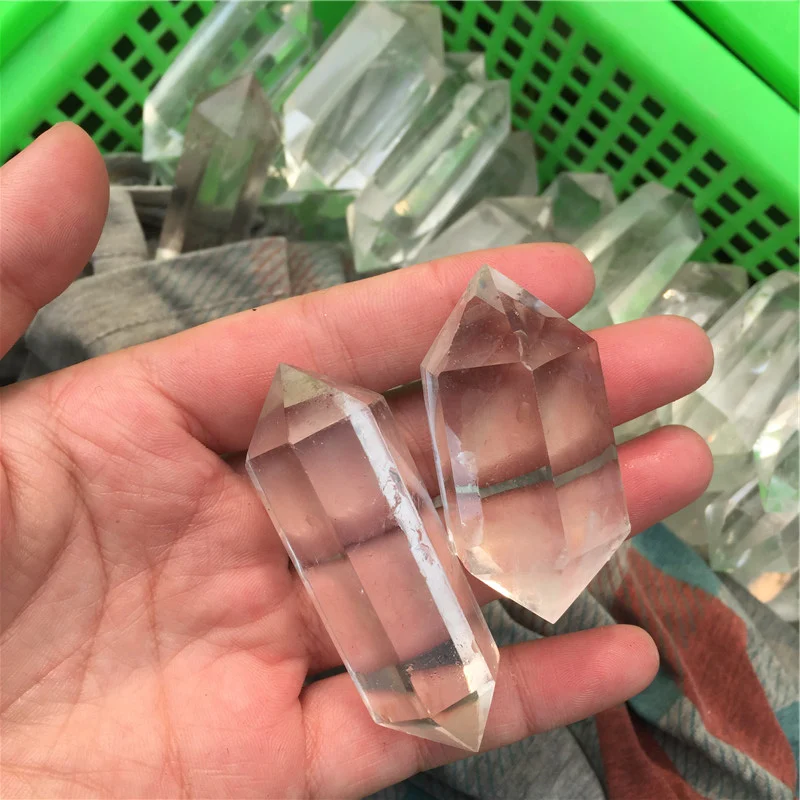 1kg Wholesale Polished Double Terminated Clear Quartz Healing Raw Crystal Points