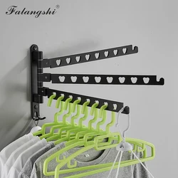 Aluminum Black Clothes Rack Swivel Folding Clothes Hanger Rack Dryer Balcony Drying Rack For Clothes Hanger Wall Mounted WB3017