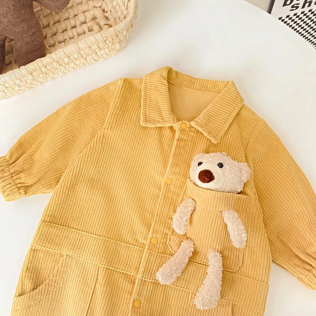 Sanlutoz Casual Winter Long Sleeve Baby Boys Rompers Toddler Clothing Fashion Jumpsuits with Cute Little Bear