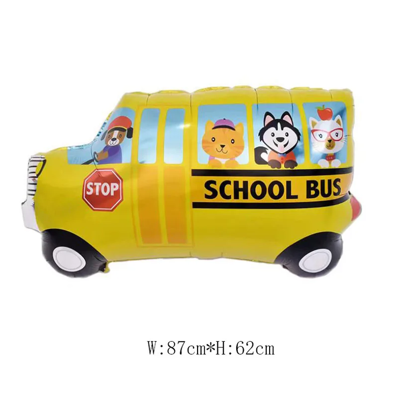 1PC New Car Shape Aluminum Film Balloon School Bus Ambulance Excavator Children Birthday party Transportation Decoration Balloon