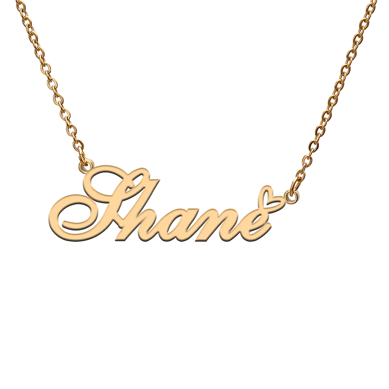 

God with Love Heart Personalized Character Necklace with Name Shane for Best Friend Jewelry Gift