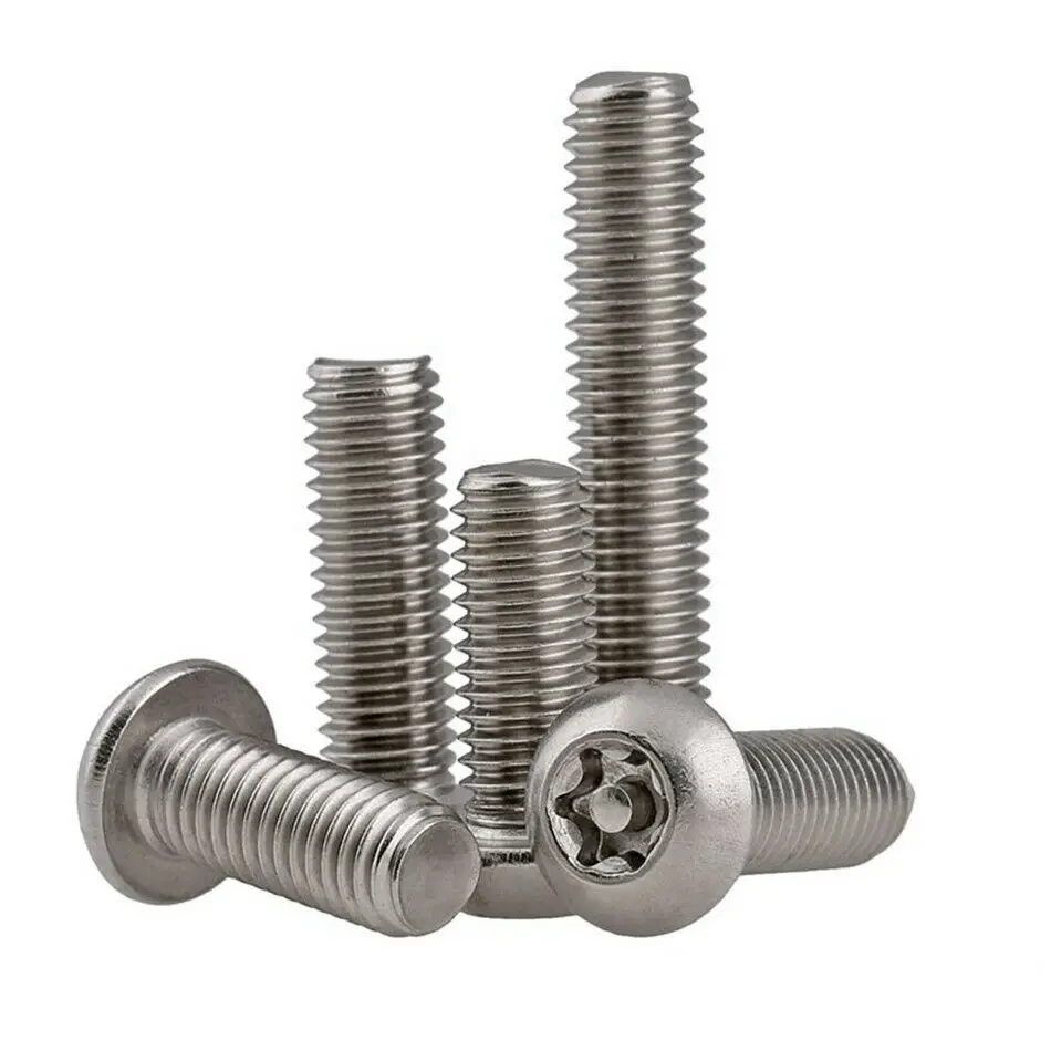 Cabeza redonda Torx M3-M10 con Pin, tornillos de seguridad antirrobo, cabeza de botón de seis lóbulos de acero inoxidable 304, pernos a prueba de manipulaciones