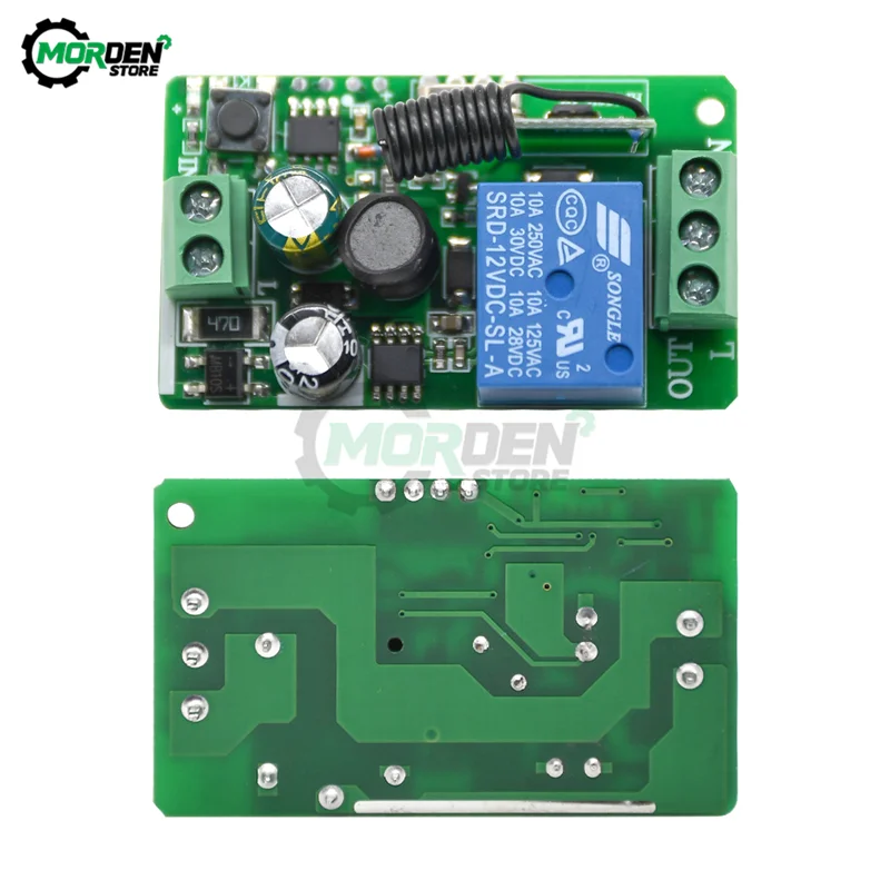 Smart Home AC 220V Relays Switch 10A 1 Ch Wireless RF Remote Control Receiver Relay Switch 315/433 MHz
