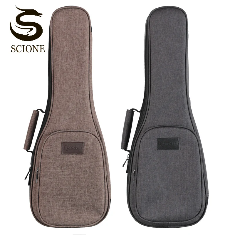 

21 23 24 26 Inch Guitar Case Double Strap Padded Ukulele Bags Coffee Gray Nylon Ukulele Storage Guitar Carry Backpack XA130M