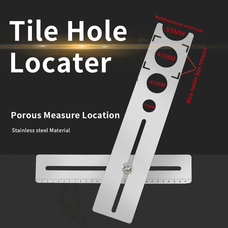 Tile Hole Opening Locator Stainless Steel Adjustable Hole Punching Positioner Glass Tile Wall Hole Positioning Marking Tool