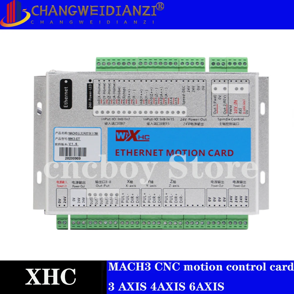 Mach3 Xhc Ethernet 3/4/6 Axis Usb Cnc Motion Control Card Frequency 2mhz Stepper Motor Servo Motor Controller Breakout Board