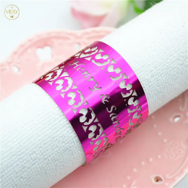 100pieces Custom Design Laser Cut Hebrew Bar Mitzvah Party Paper Napkin Rings