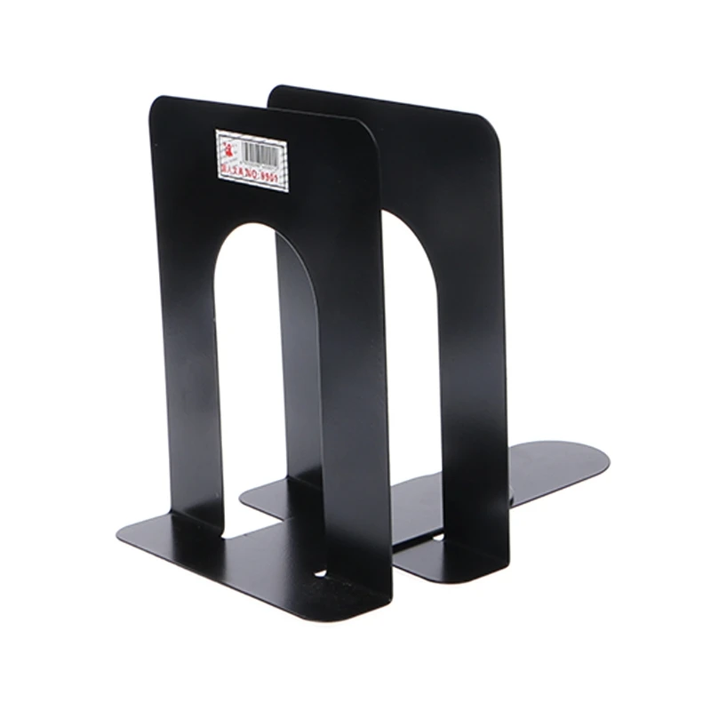 Simple Style Metal Bookends Iron Support Holder Nonskid Desk Stands For Books   D5QC