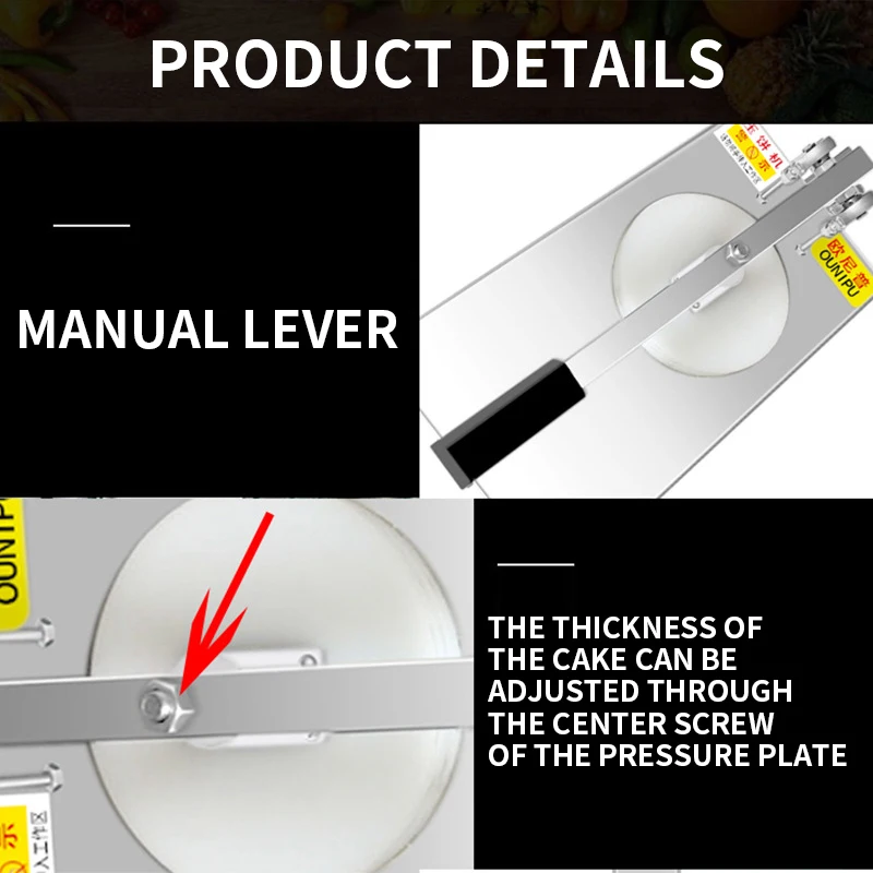 Pizza Pressing Machine, Hand Grabbing Pizza, Manual Flattening Machine, Hand Pressing Commercial Home Pasta Processing