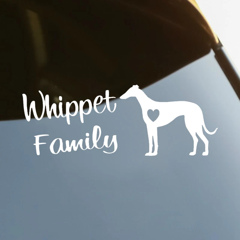 Whippet Family Dog Die-Cut Vinyl Decal Car Sticker Waterproof Auto Decors on Car Body Bumper Rear Window Laptop   #S60194