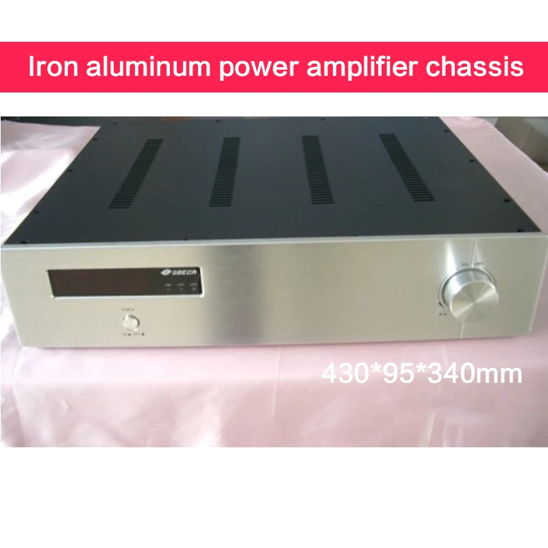 Iron-aluminum Power Amplifier Chassis DIY 4395 Audio Case Power Supply Shell Amplifier Box Front Stage Enclosure 430*95*340MM