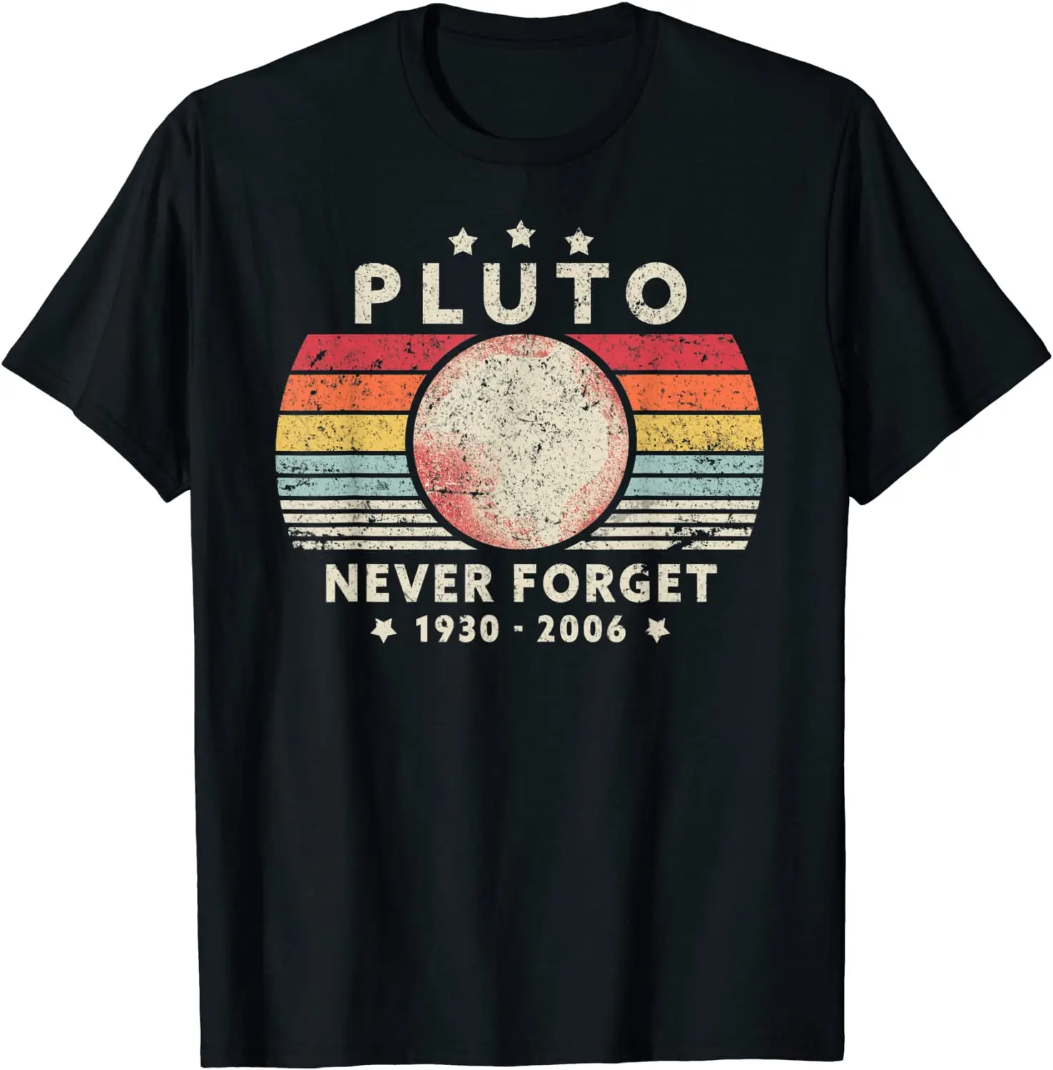 2023 camiseta hombres verano Tops camisetas hombre nunca olvides Plutón estilo Retro divertido ciencia espacial 80030