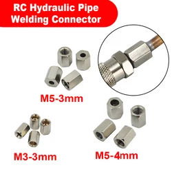 4pcs M3/M5 Internal Thread Welding Connector For Metal Boom Quick Connecter RC Hydraulic Excavator Stainless Steel Parts