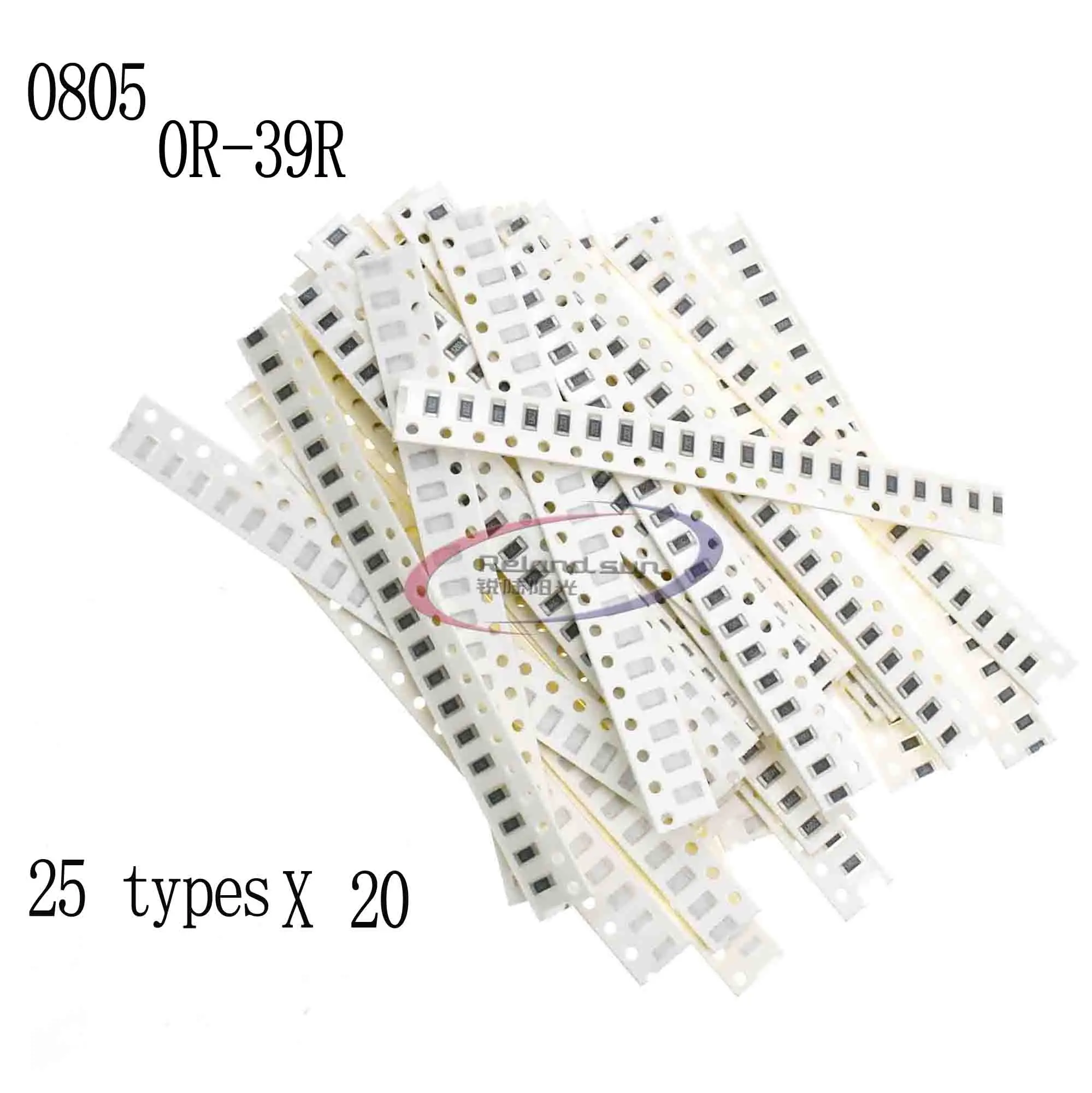 Component package 0805 SMD resistor package 0R-39R (0 euro -39 Europe) a total of 25 kinds of each of the 20 5%