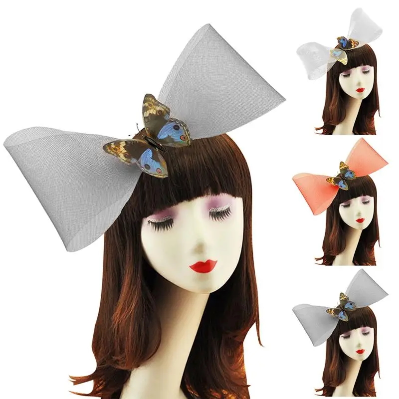 1pc Bow Decor Fashion Hat Hair Clip Design Net Hat Party Headwear Hair Accessories Party Dress Up For Women Ladies Girls