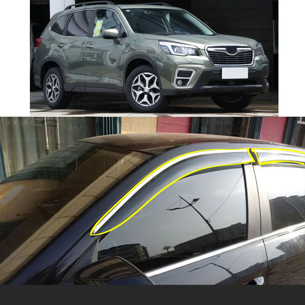 

Car Body Styling Sticker Plastic Window Glass Wind Visor Rain/Sun Guard Vent Parts For SUBARU Forester 2019 2020 2021 2022