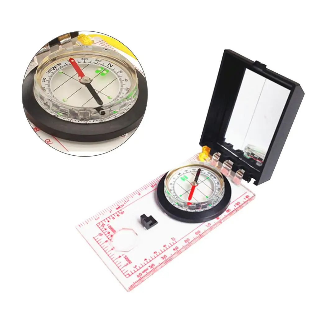 Multifunctional Compass With Mapping Ruler And Mirror Emergency Kits Suitable For Outdoor Activities Camping Map Readings