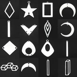 10pcs/lot 316 Stainless Steel  Geometric Moon Star Waterdrop DIY Earring Connector Charm Wholesale Never Fade Factory Price