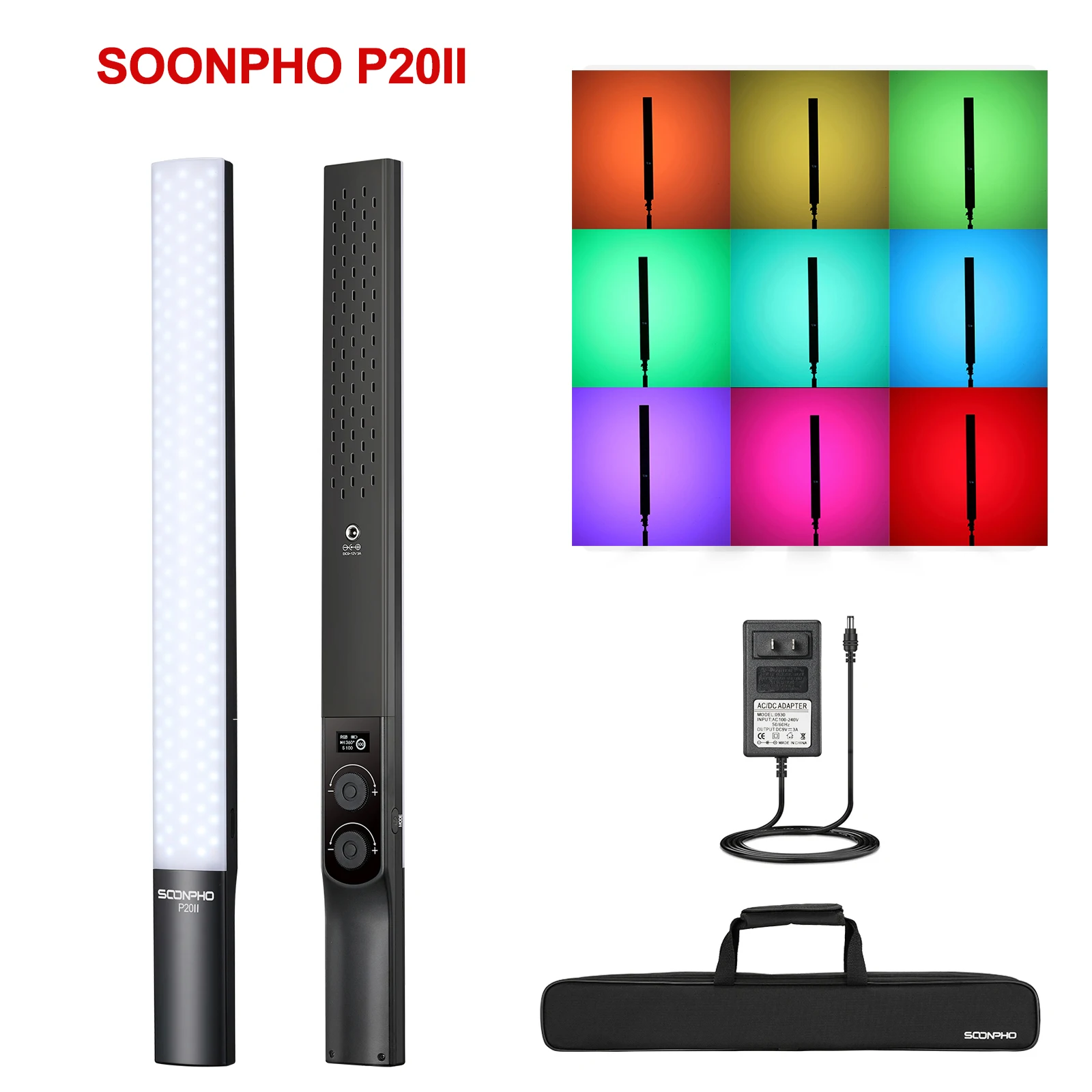 SOONPHO P20 II Fill Light P20II RGB Colorful LED Stick Handheld 20W LED Light stick Speedlight 2500K-8500K Photographic Lighting