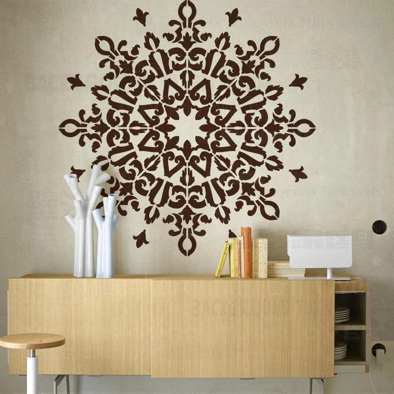 

60cm - 100cm Stencil For Painting Wall Decor Plaster Template Furniture Makers To Paint Big Large Mandala Ceiling Round S155