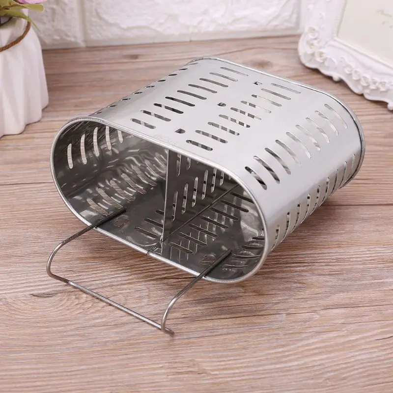 304 Stainless Steel Hanging Cutlery Holder Drainer Spoon Fork Chopsticks Storage Basket Rack Kitchen Accessories Tools