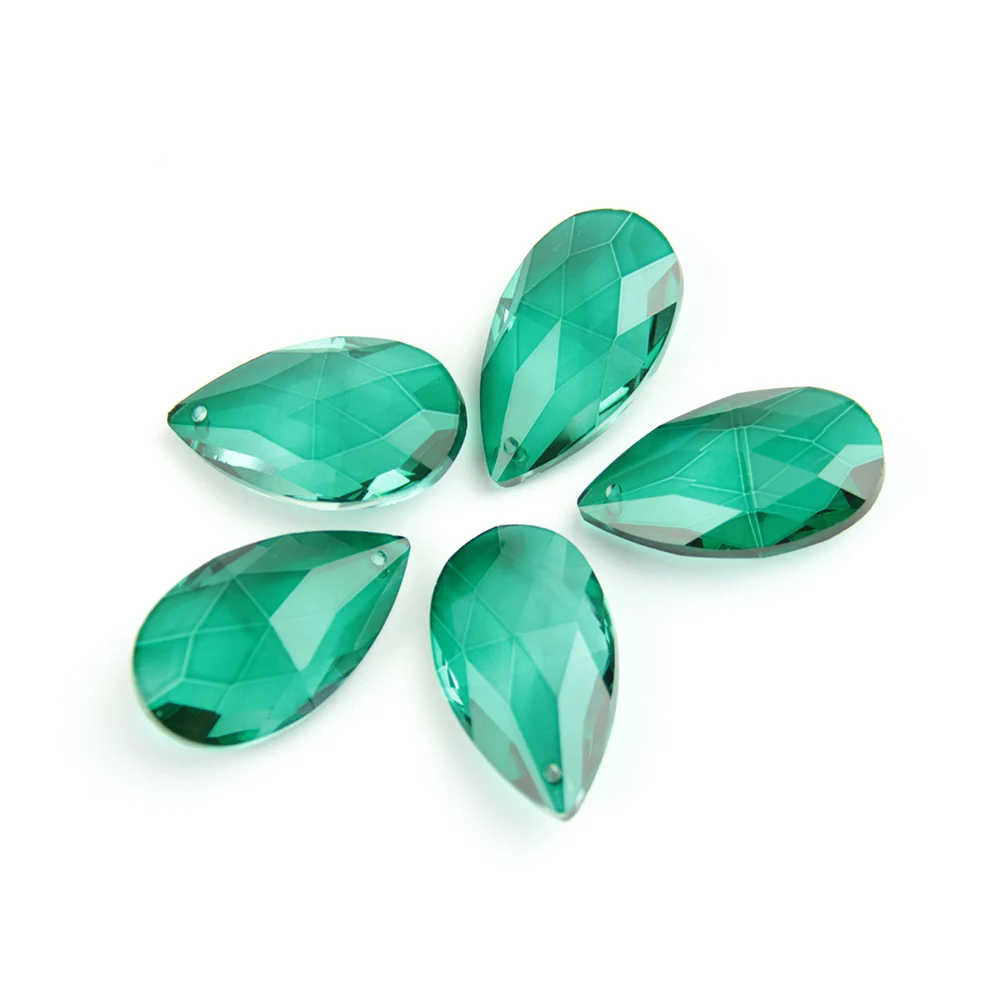 Zircon Green Crystal Pendant 38mm/63mm/76mm Almond Teardrop Prism Lamp Parts Lighting Chandelier For Decoration