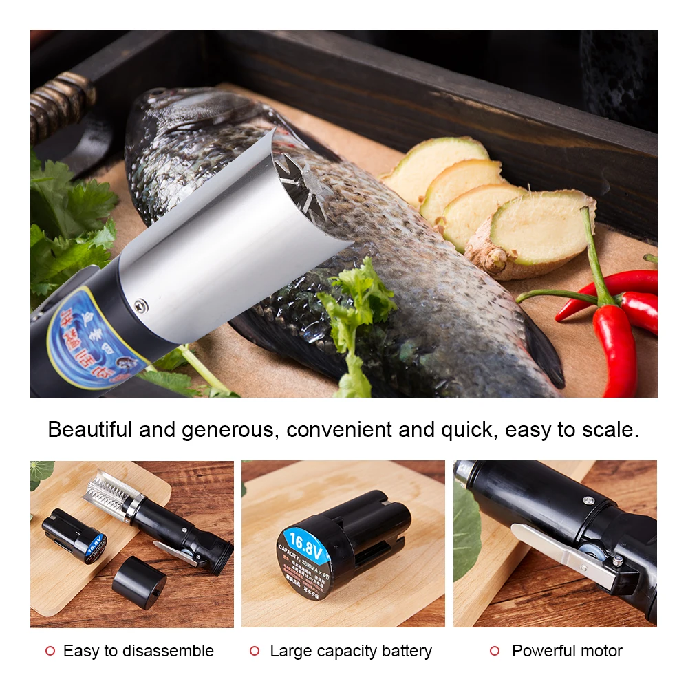 Rechargeable Fish Electric Cleaner For Fish Scalers Charging Portable Clean Fish Remover Descaler Scraper Seafood Tools 8800MA