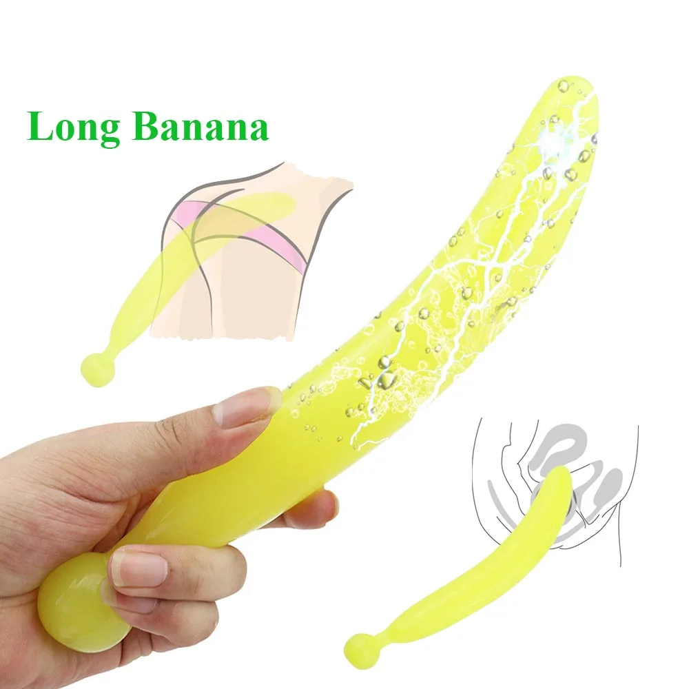 EXVOID Long Dildo Masturbato Banana Cucumber Shape No Vibrator Big Penis Sex Toys for Women G Spot Massager Adult Products