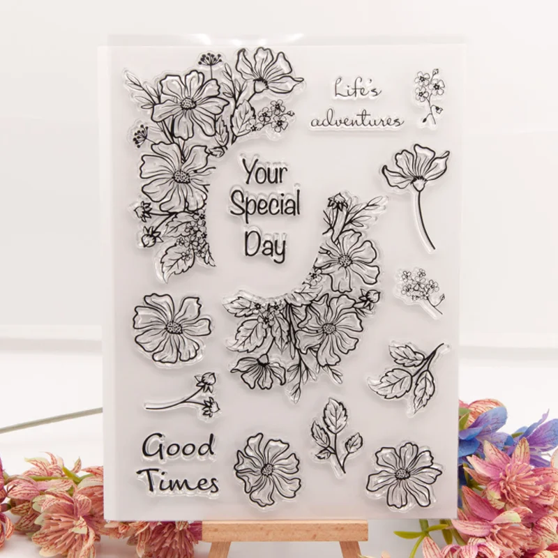 1pc Good Times Transparent Silicone Stamp DIY Scrapbooking Rubber Coloring Embossed Diary Decoration Template Reusable 15*21cm