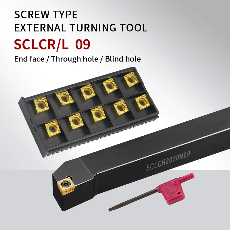 

SCLCR/L Turning Tool SCLCR1212H09 SCLCL1616H09 SCLCR2020K09 SCLCR2525M09 External Turning Tool Holder For CCMT09 Carbide Inserts