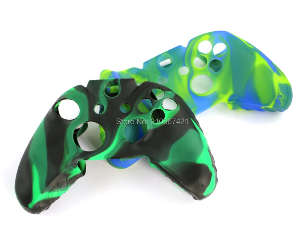 10 unids/lote funda de silicona de camuflaje de repuesto para mando de Xbox One funda de goma con agarre de piel protectora para Xbox One